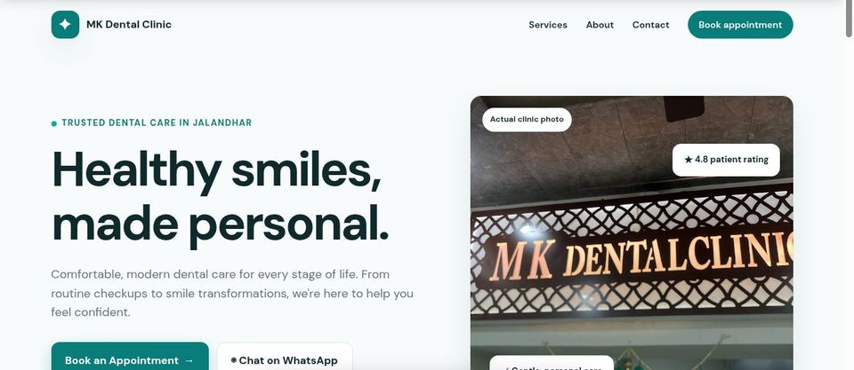 Dental clinic website concept
